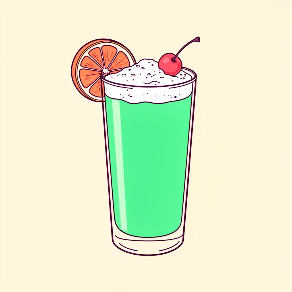 Midori Sour cocktail illustration