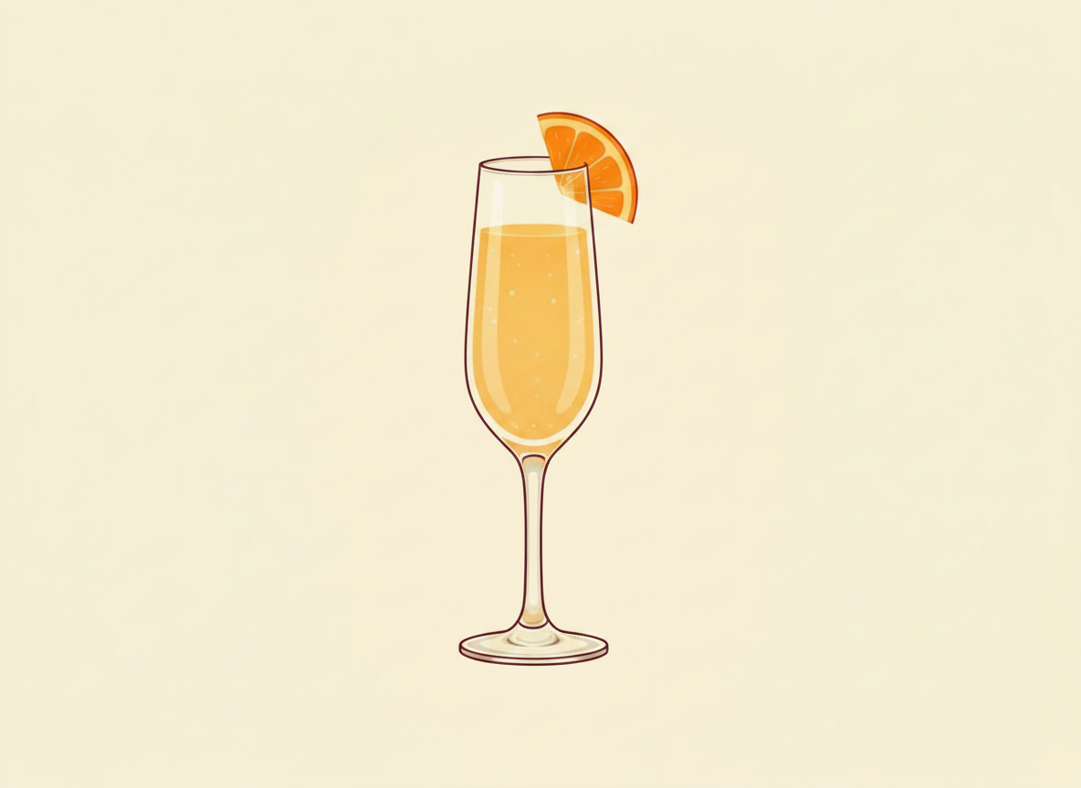 Mimosa cocktail illustration
