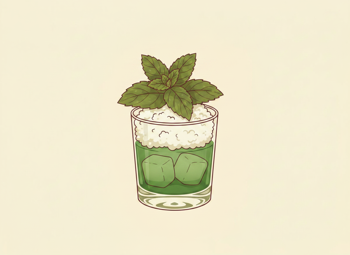 Mint Julep cocktail illustration