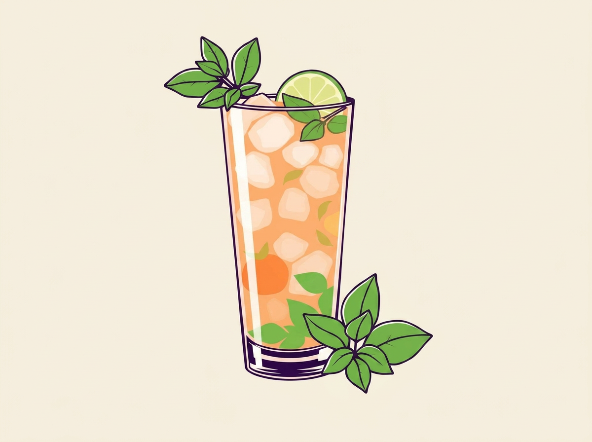 Mojito cocktail illustration