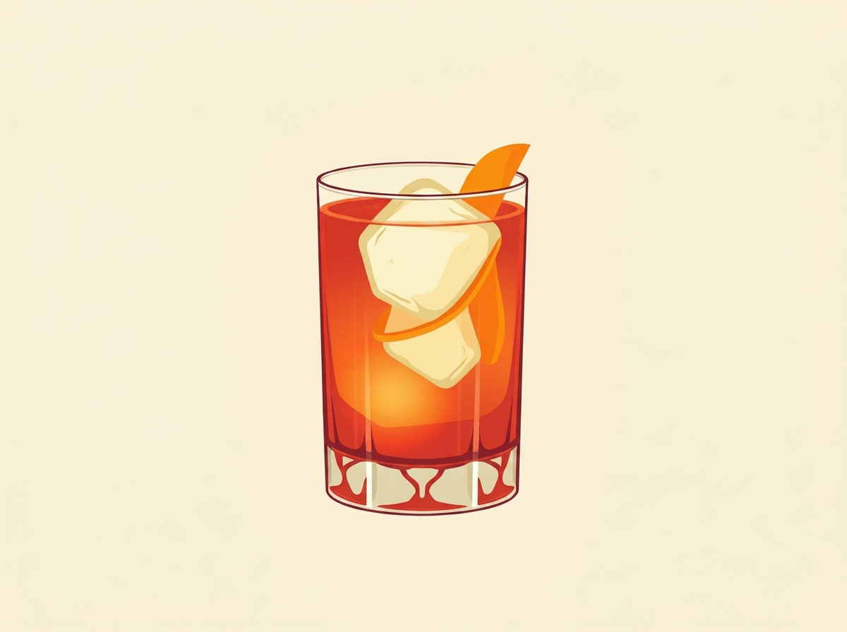 Negroni cocktail illustration
