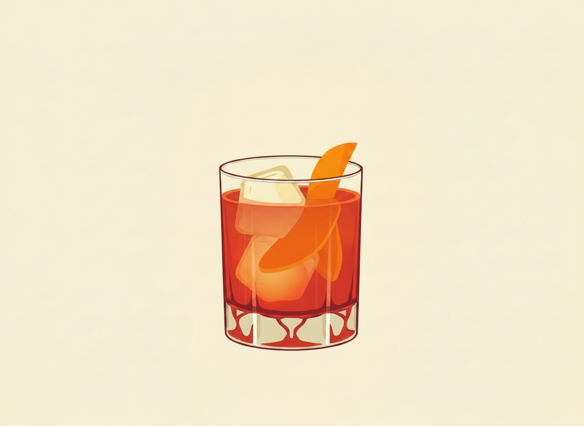 Negroni Sbagliato cocktail illustration