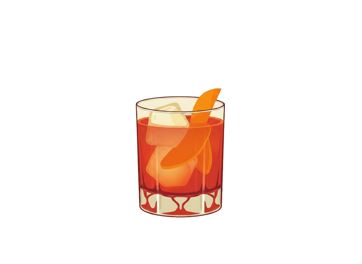 Negroni Sbagliato cocktail illustration