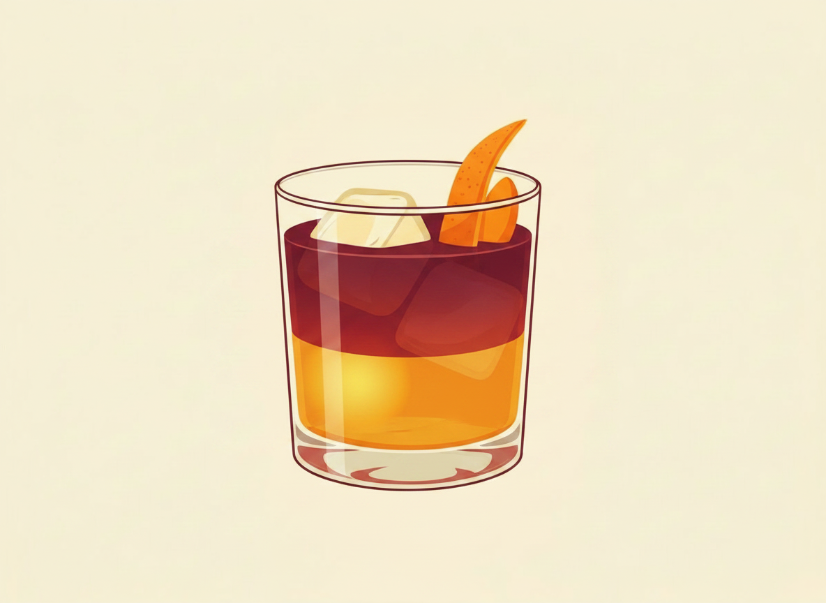 New York Sour cocktail illustration