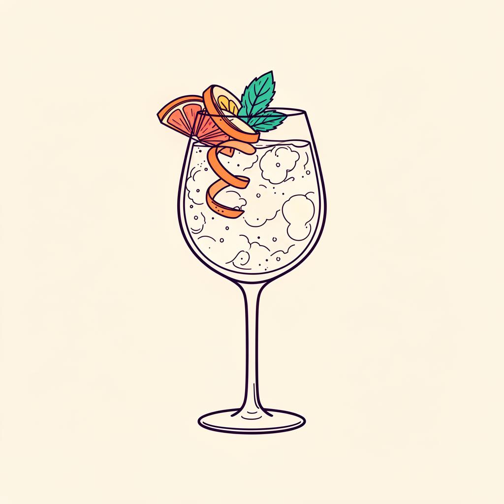 Ouzo Spritz cocktail illustration