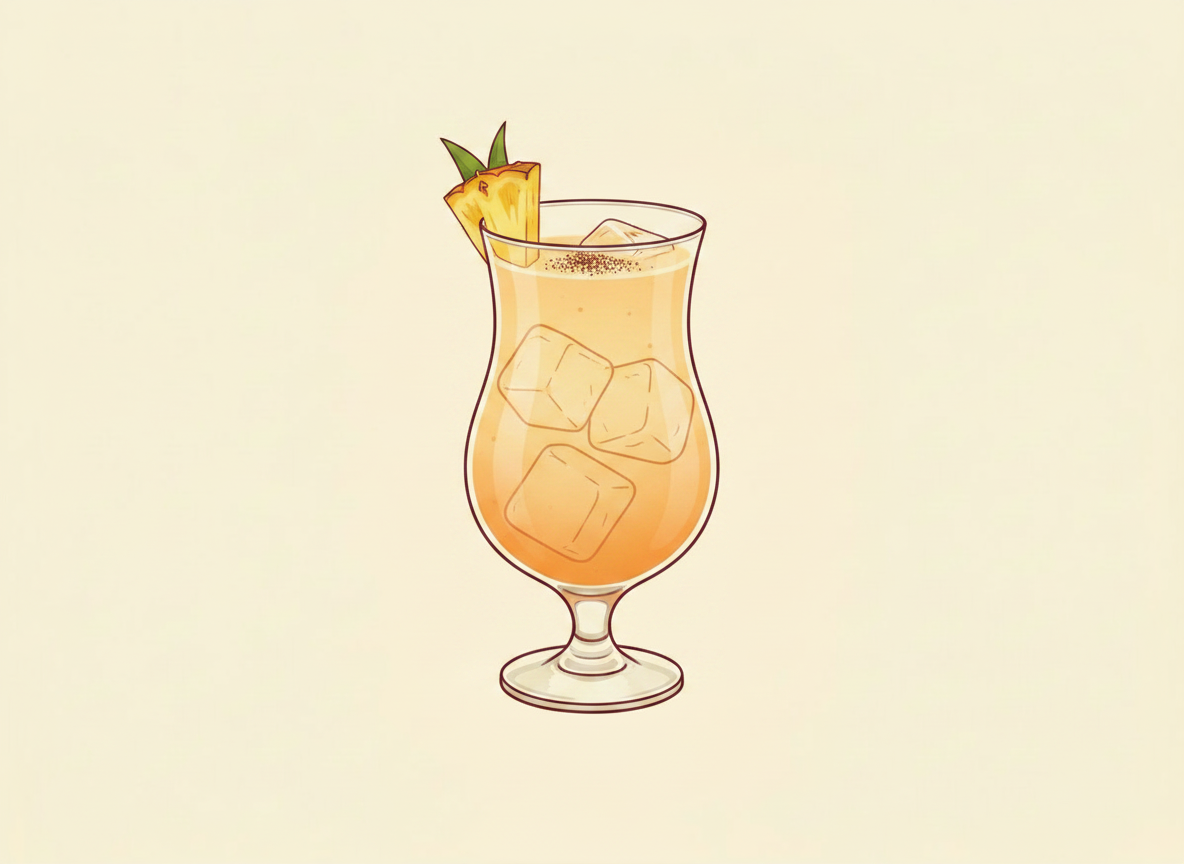 Painkiller cocktail illustration