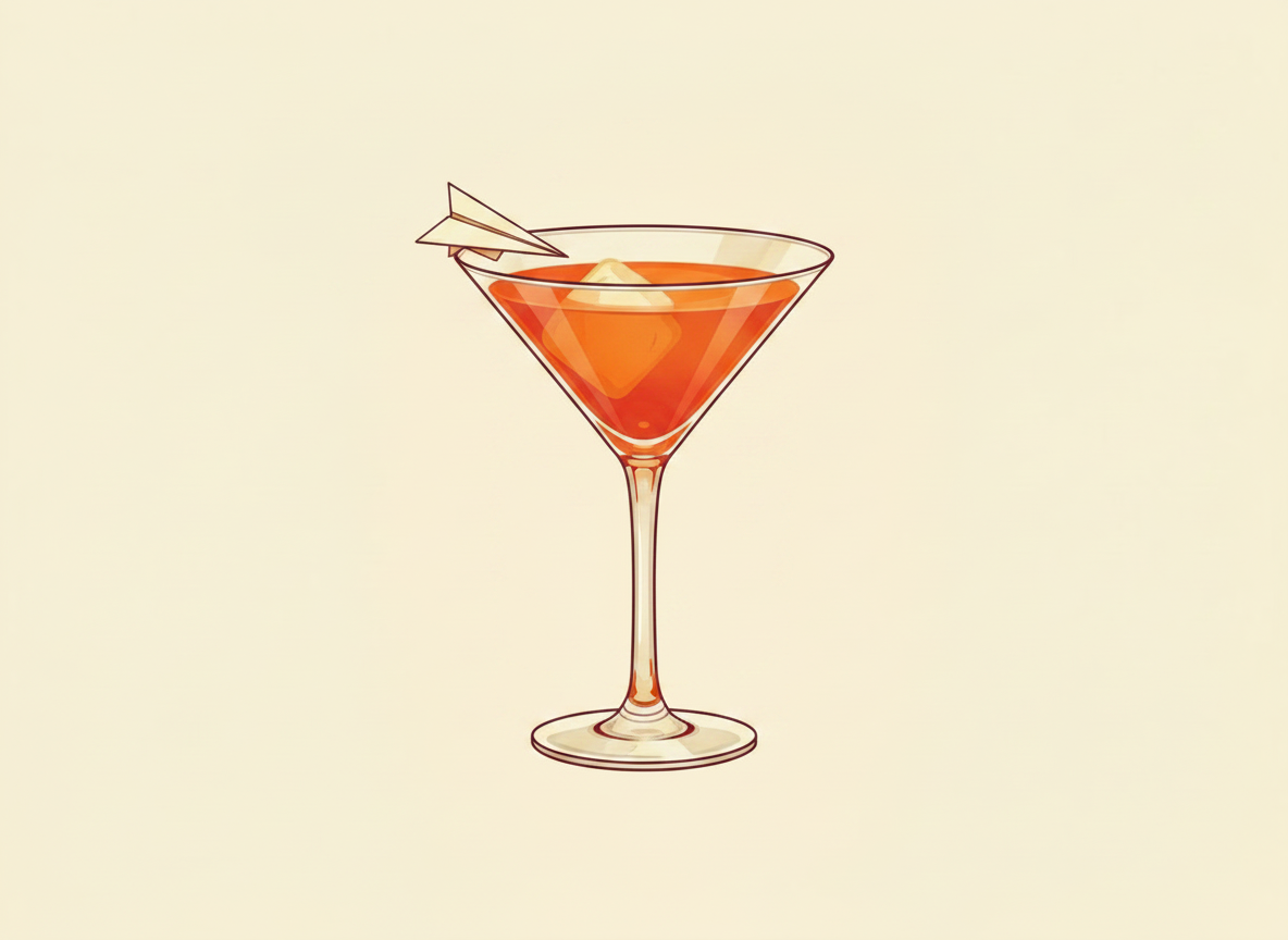 Paper Plane cocktail illustration