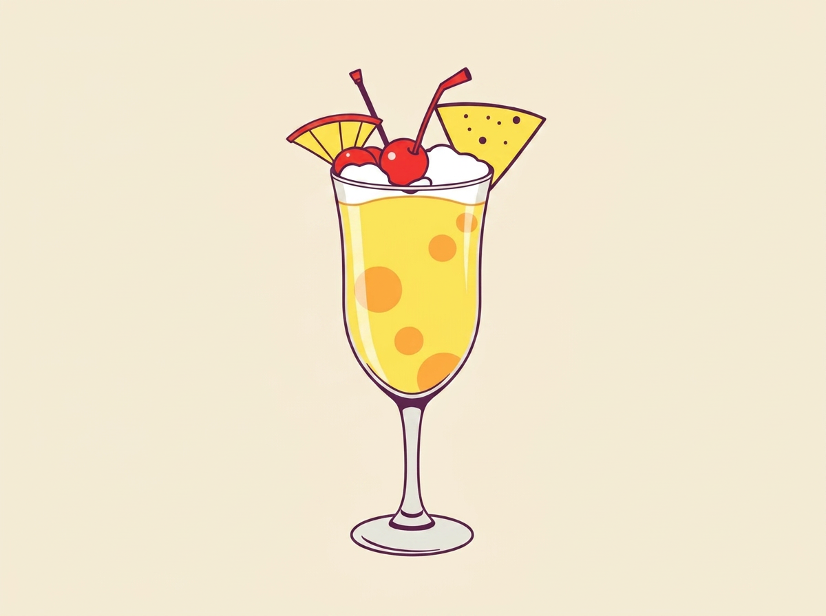 Piña Colada cocktail illustration