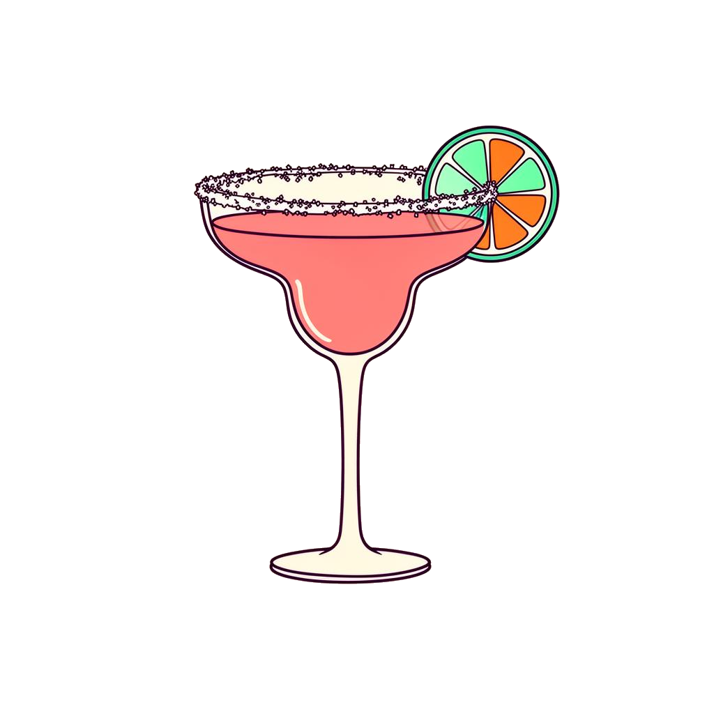 Pink Margarita cocktail illustration