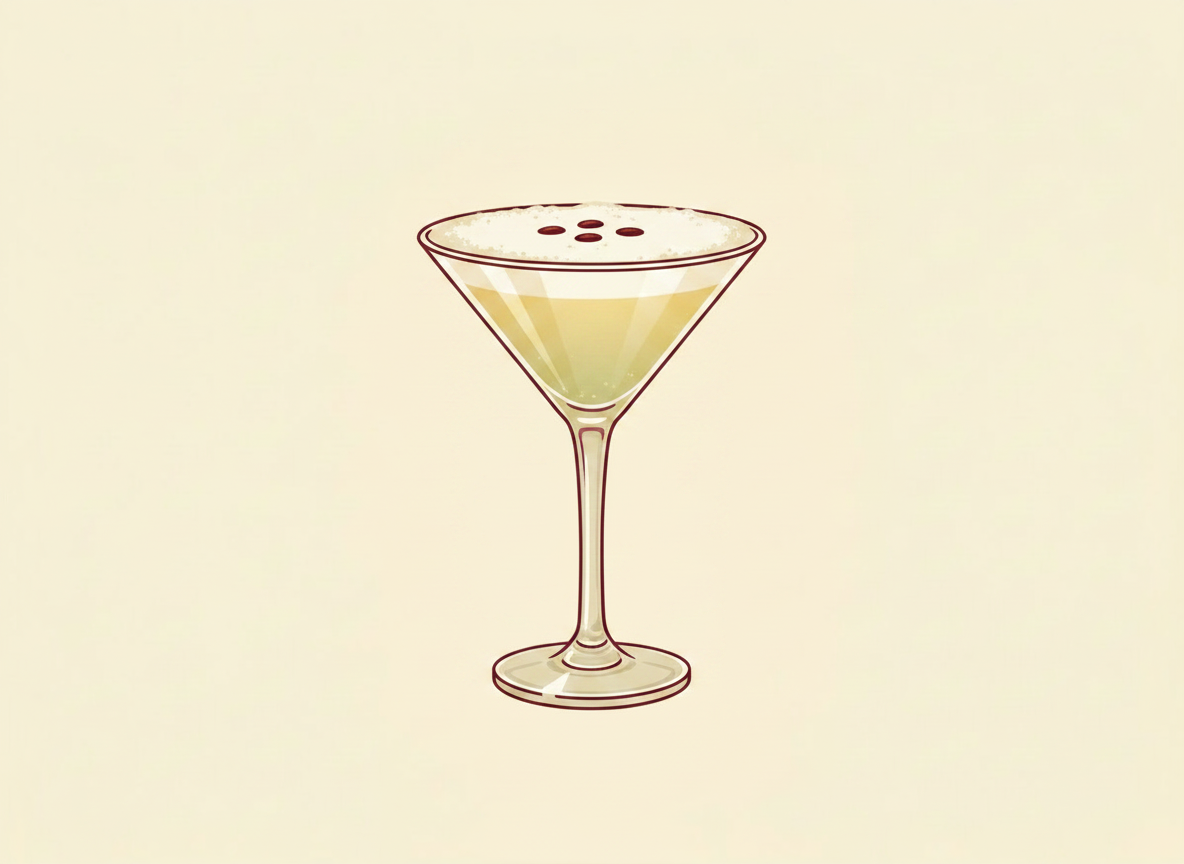 Pisco Sour cocktail illustration