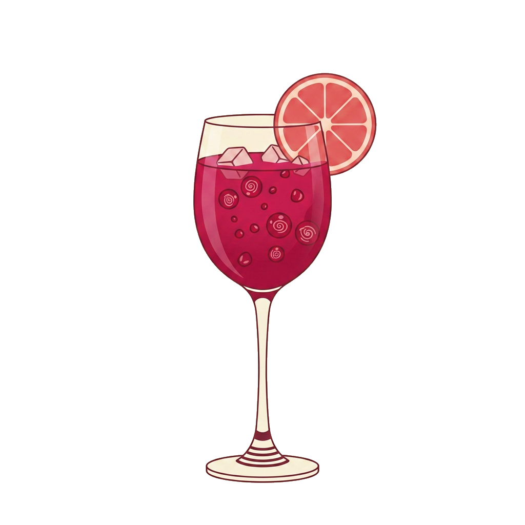 Pomegranate Spritz cocktail illustration