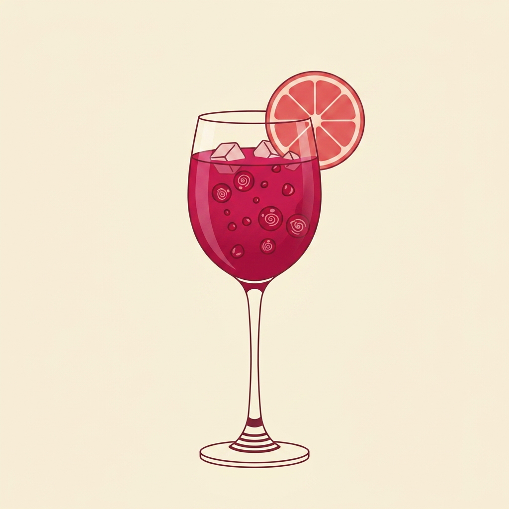Pomegranate Spritz cocktail illustration