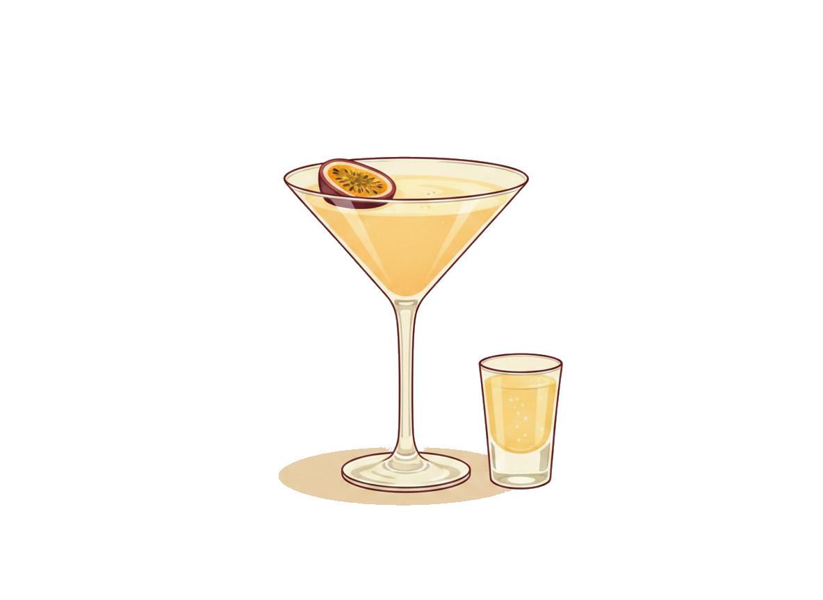 Pornstar Martini cocktail illustration