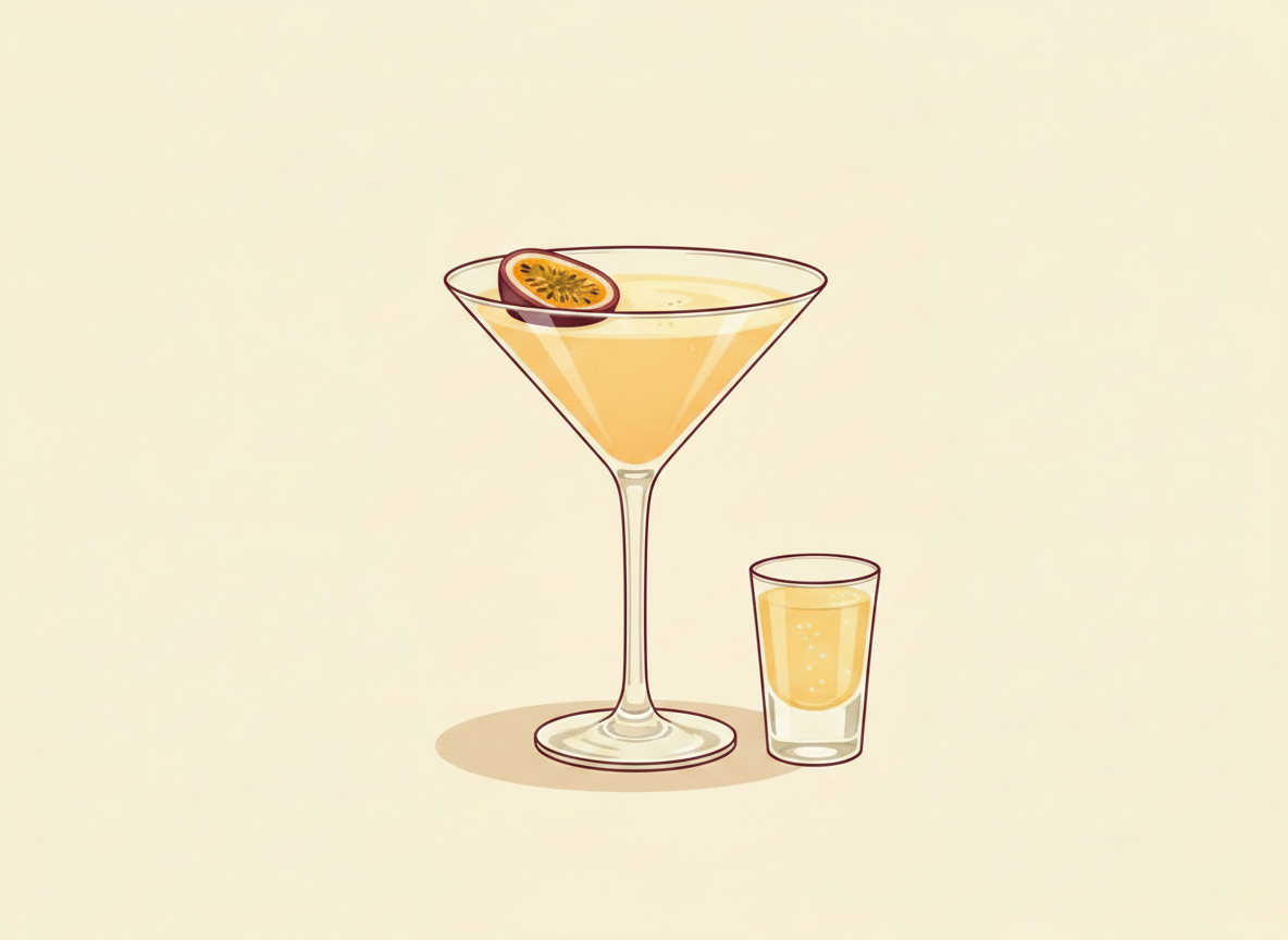 Pornstar Martini cocktail illustration