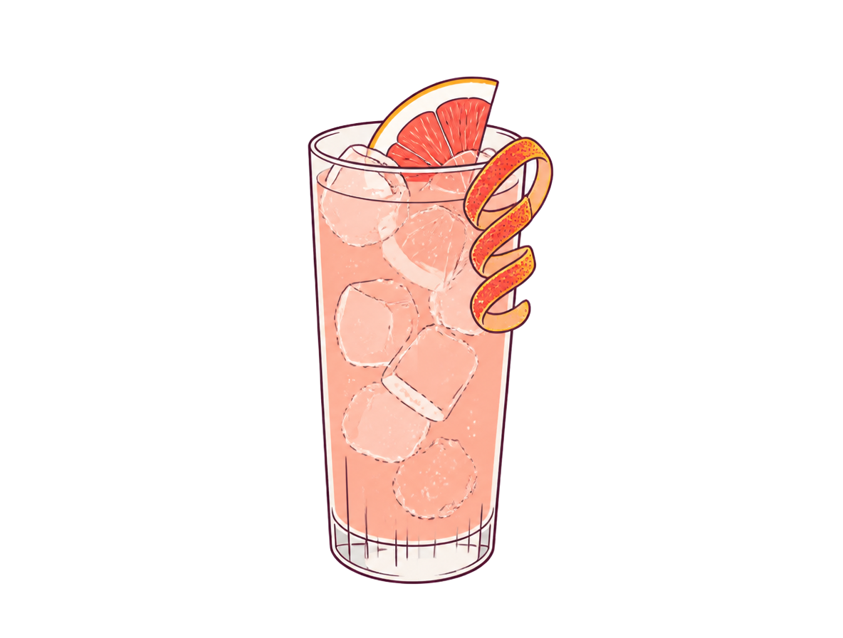 Radler Paloma cocktail illustration