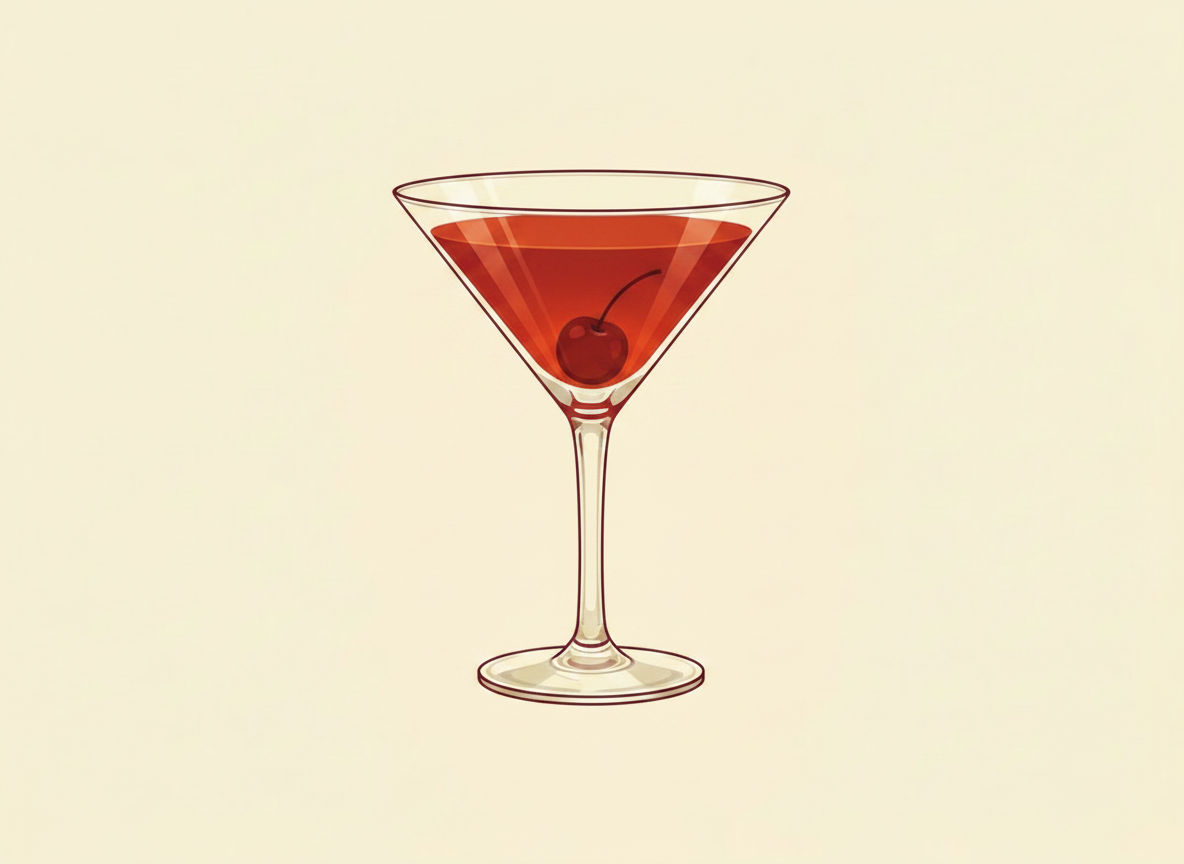 Red Hook cocktail illustration