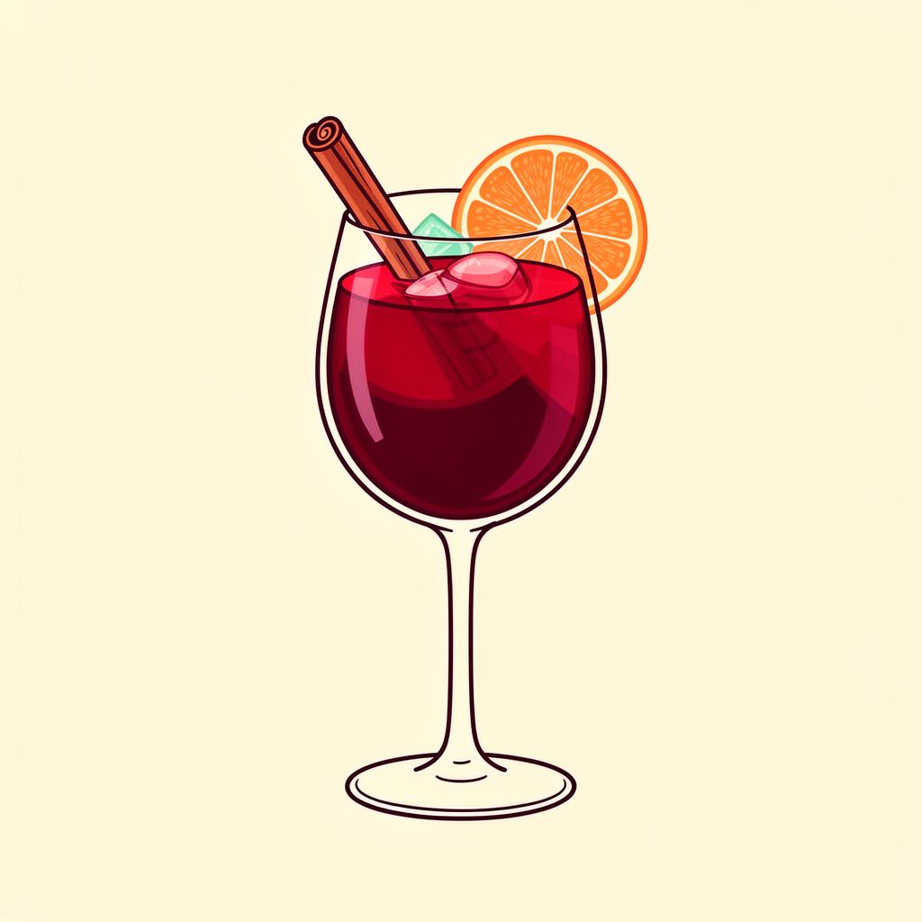 Red Sangria cocktail illustration
