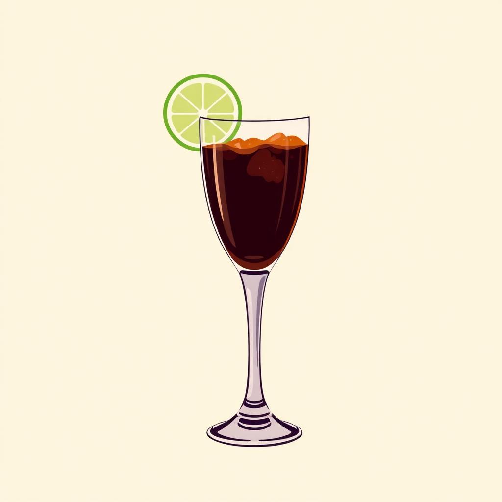 Rum and Coke cocktail illustration