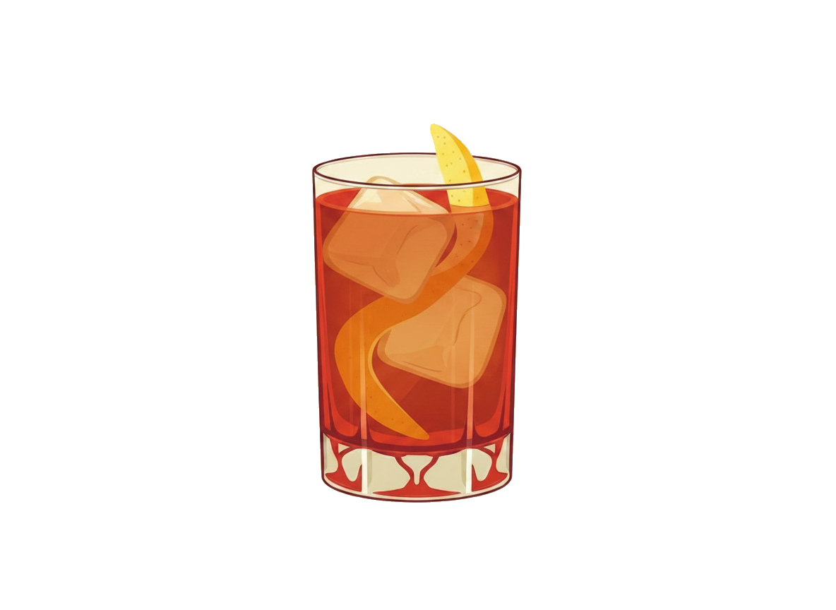 Rusty Nail cocktail illustration
