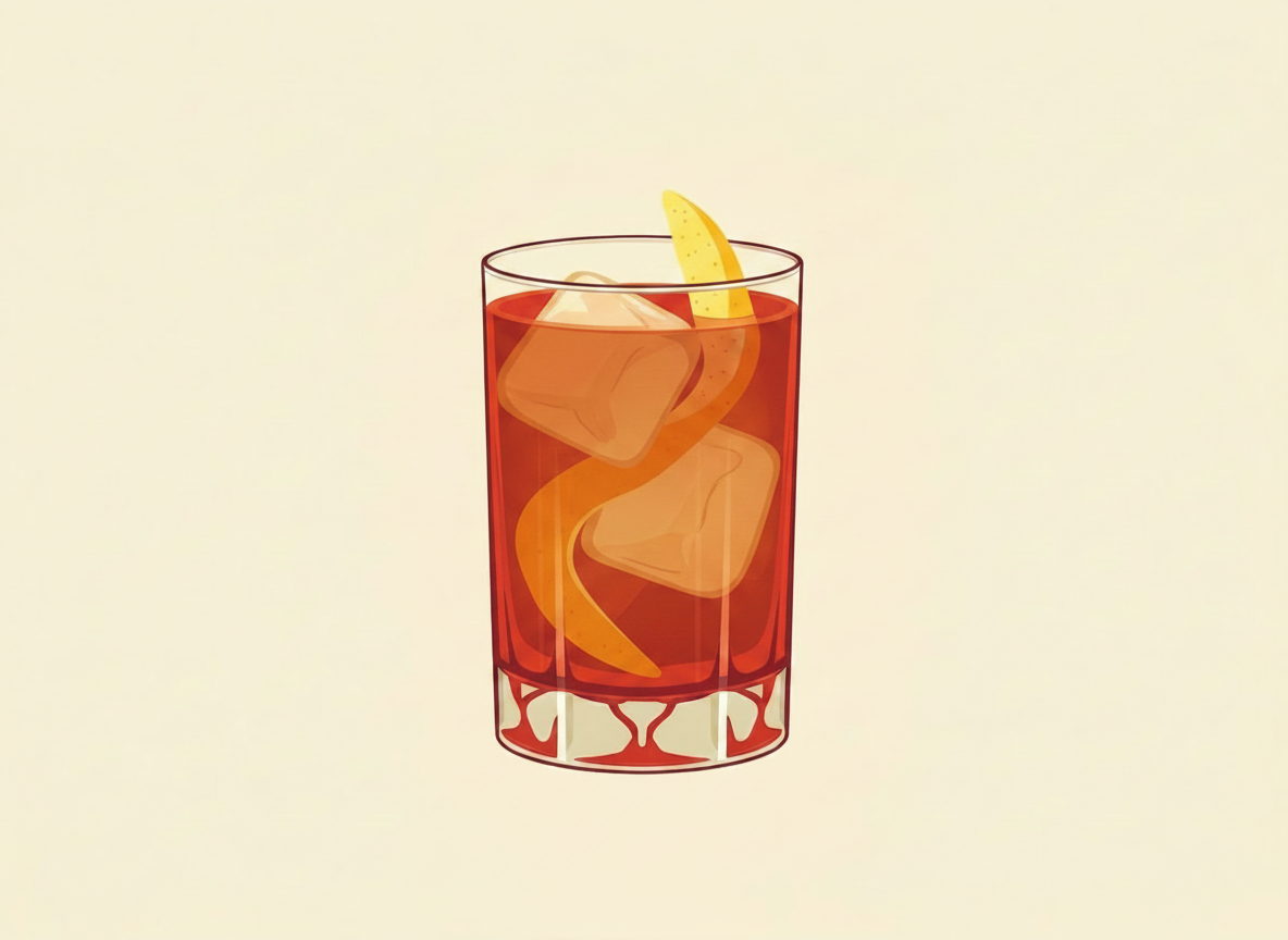 Rusty Nail cocktail illustration