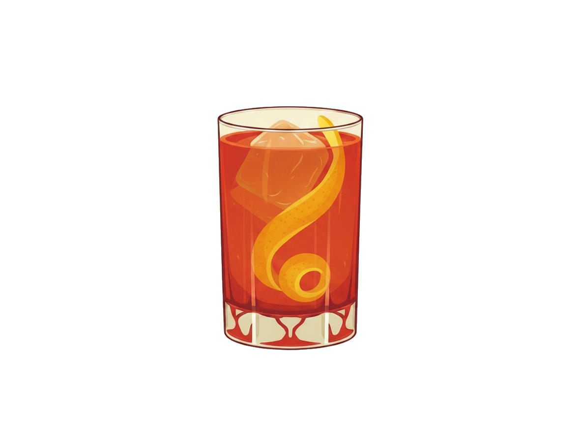 Sazerac cocktail illustration