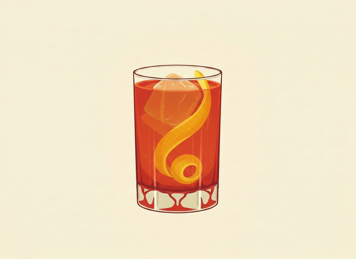 Sazerac cocktail illustration