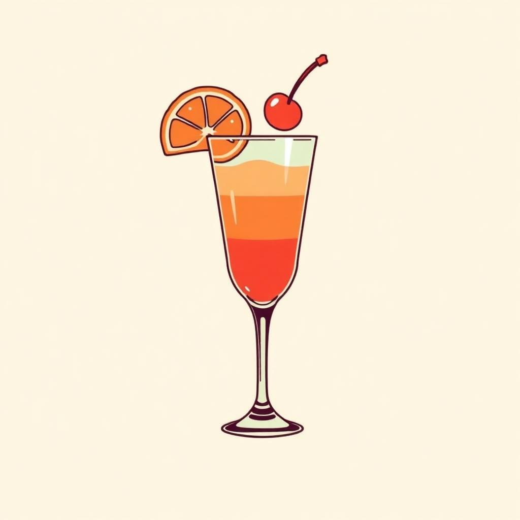Sex on the Beach cocktail illustration