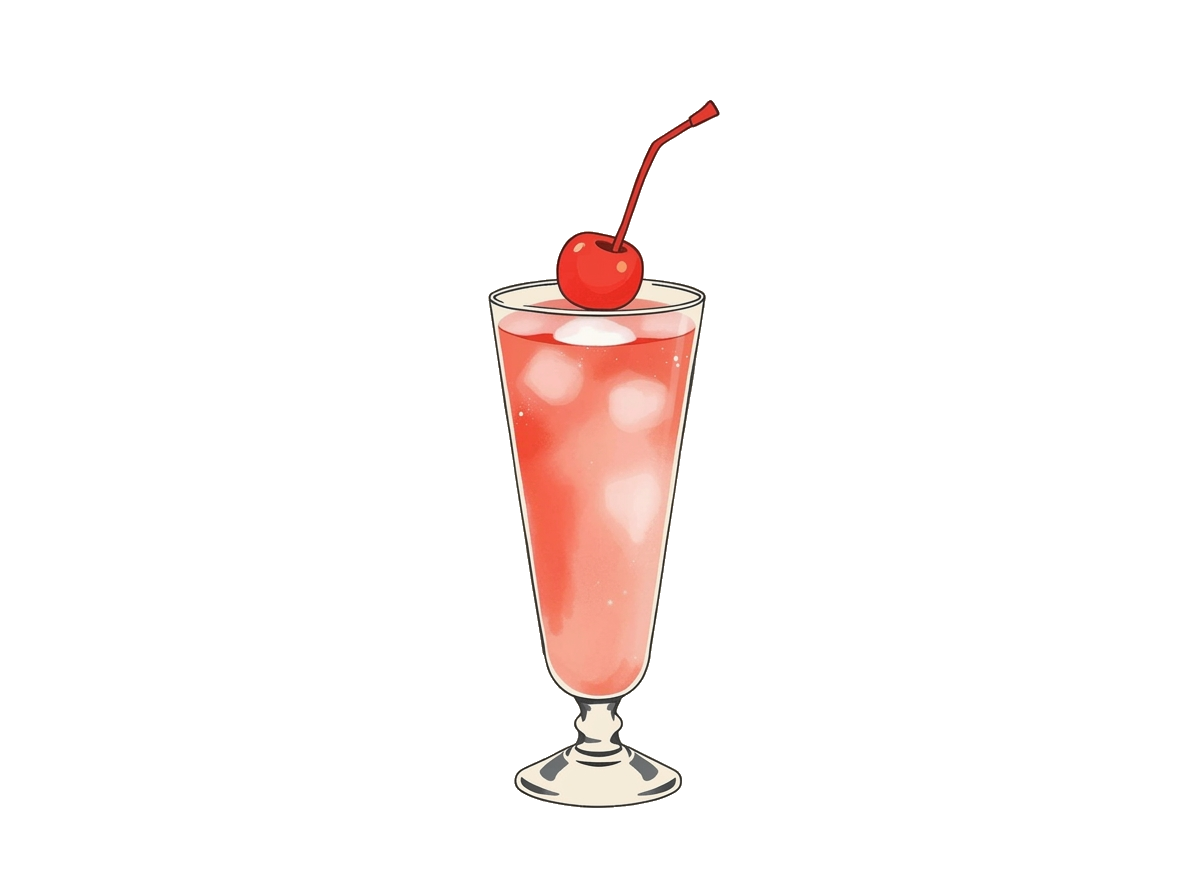 Shirley Temple cocktail illustration