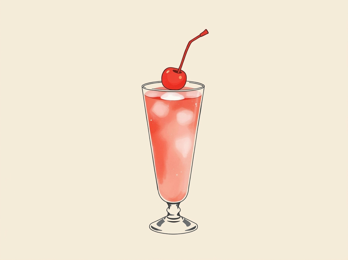 Shirley Temple cocktail illustration