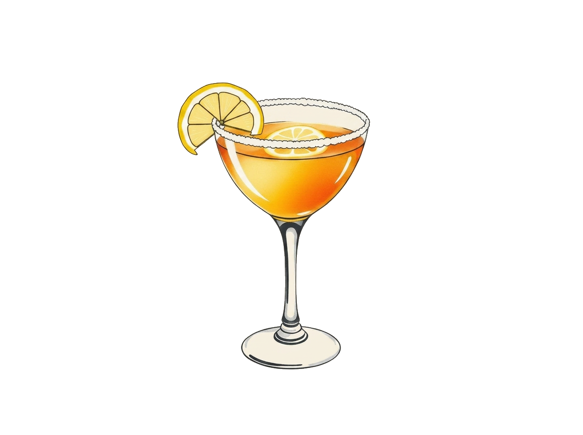 Sidecar cocktail illustration