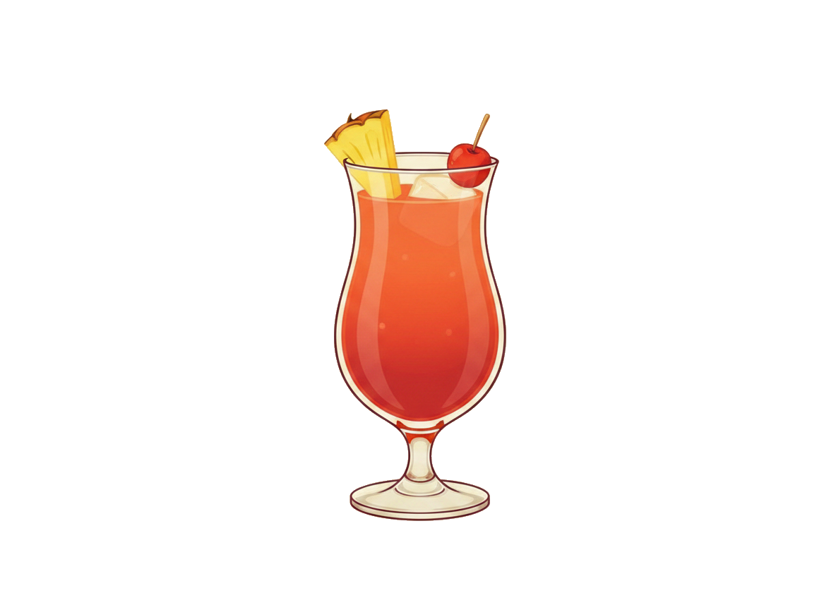 Singapore Sling cocktail illustration