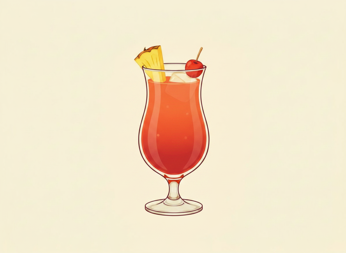 Singapore Sling cocktail illustration