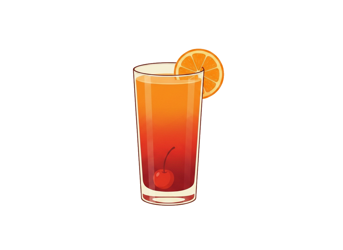 Tequila Sunrise cocktail illustration