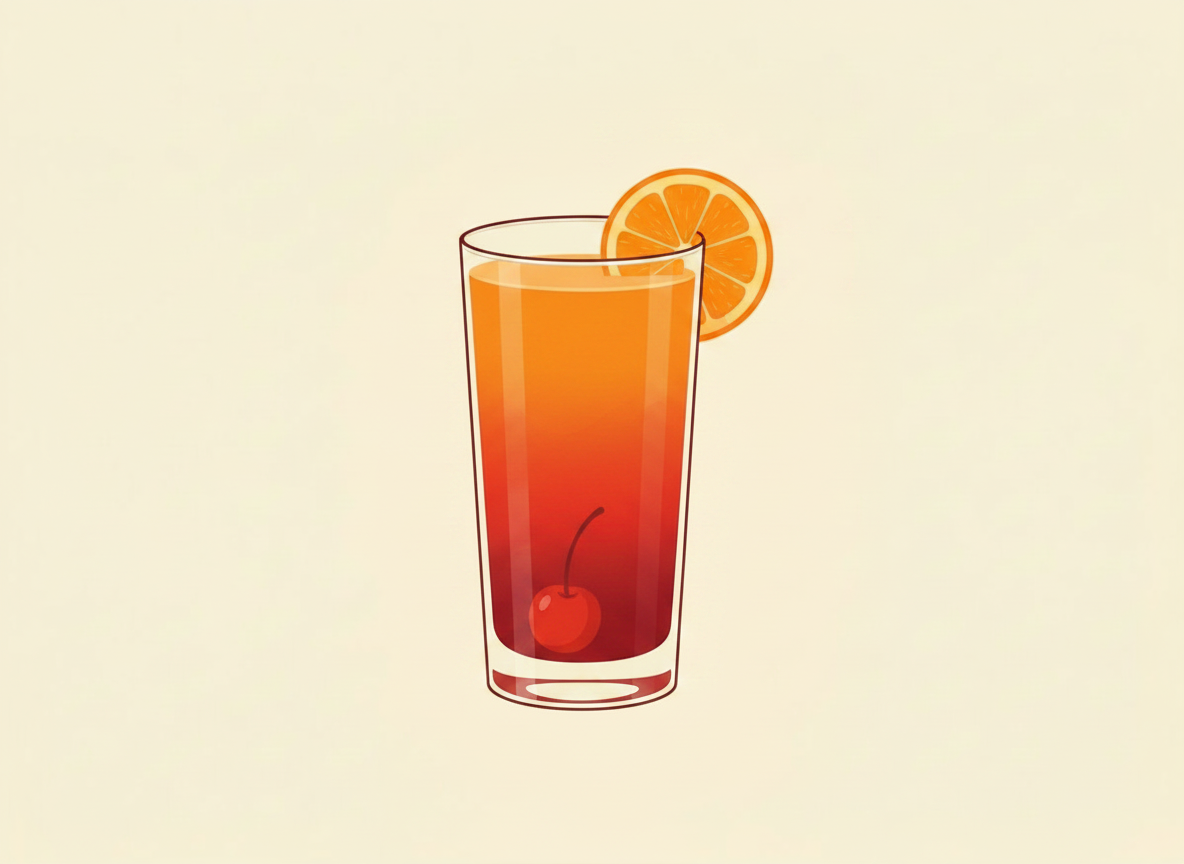 Tequila Sunrise cocktail illustration