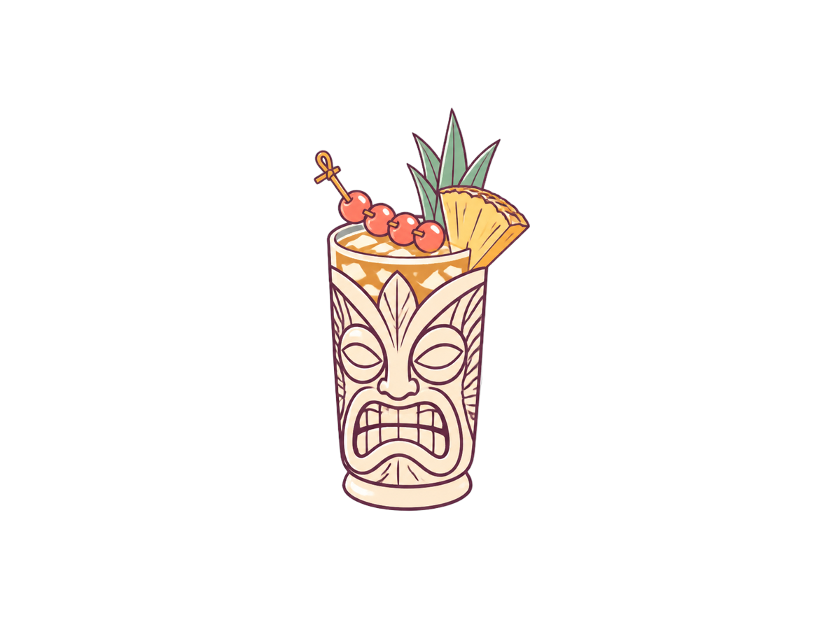 Three Dots and a Dash cocktail illustration