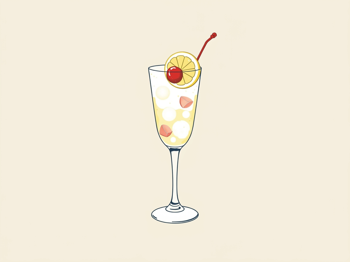 Tom Collins cocktail illustration