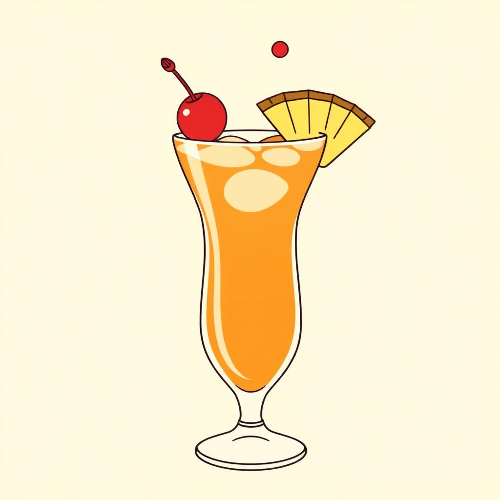Tropical Melody cocktail illustration