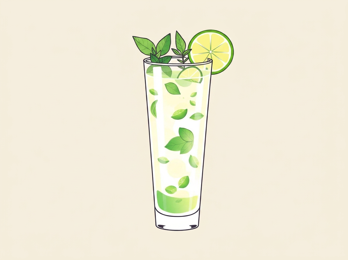 Virgin Mojito cocktail illustration