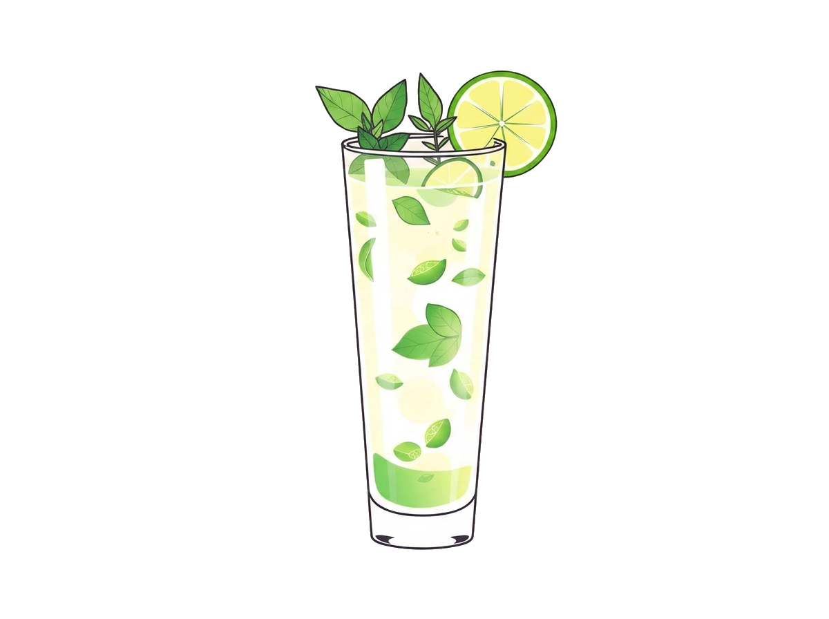Virgin Mojito cocktail illustration