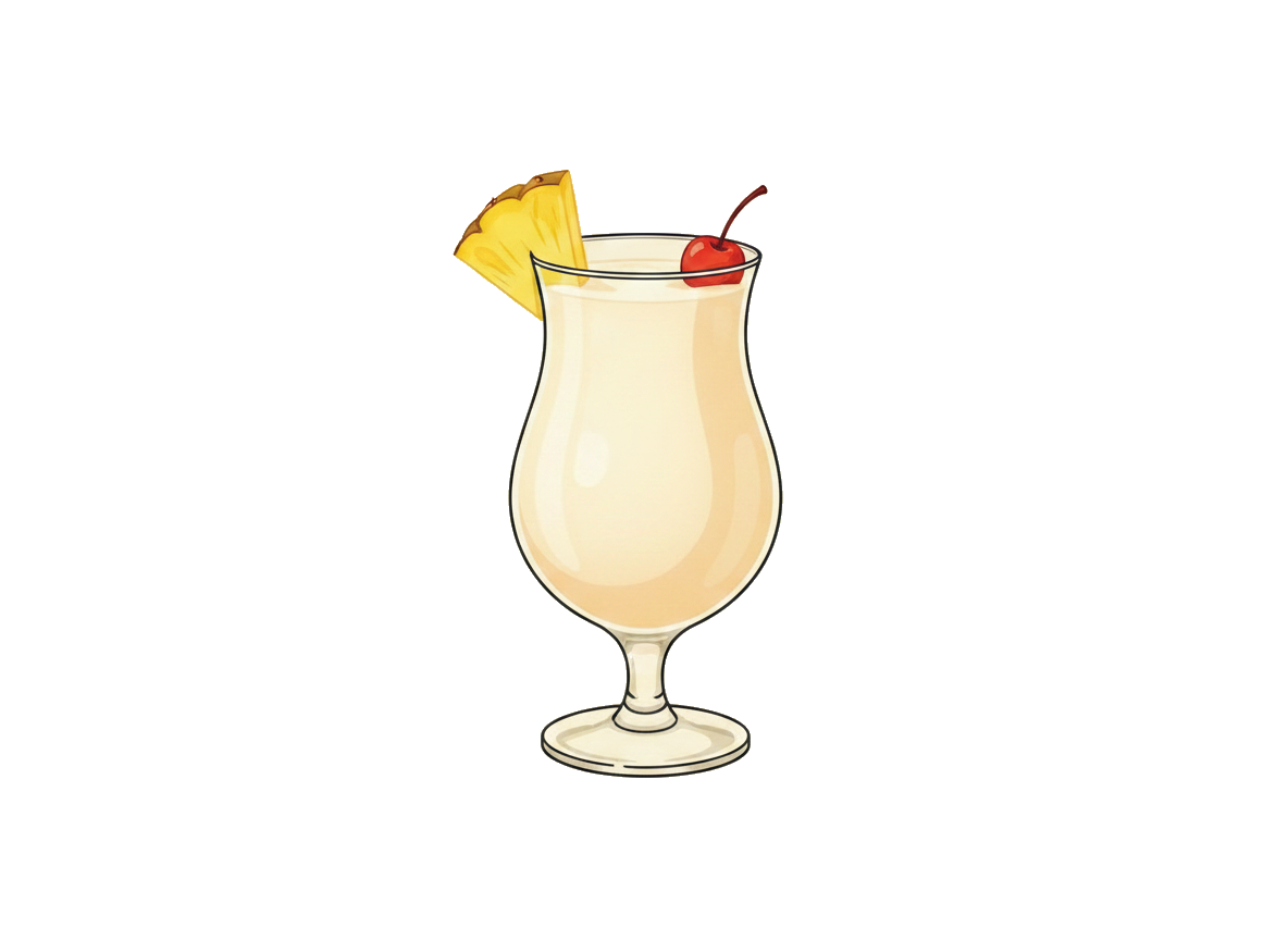 Virgin Piña Colada cocktail illustration