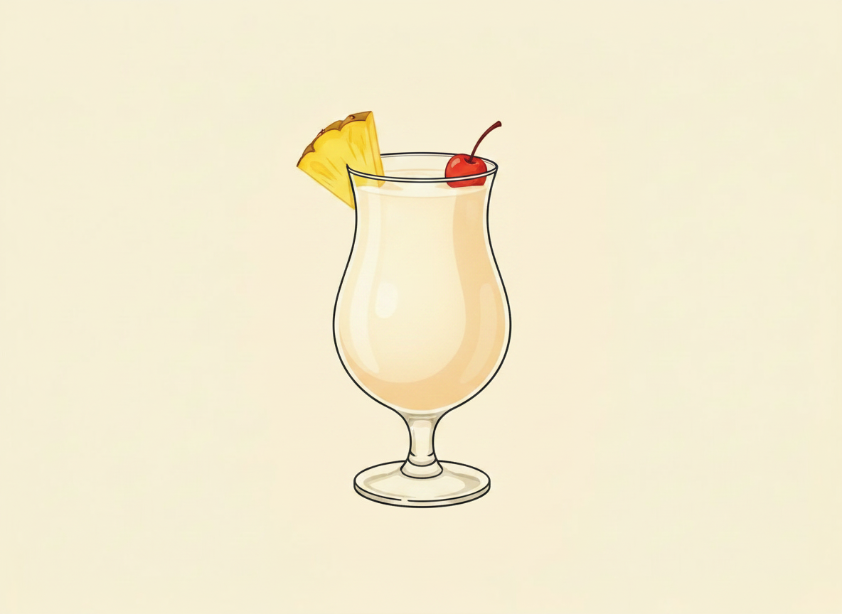 Virgin Piña Colada cocktail illustration