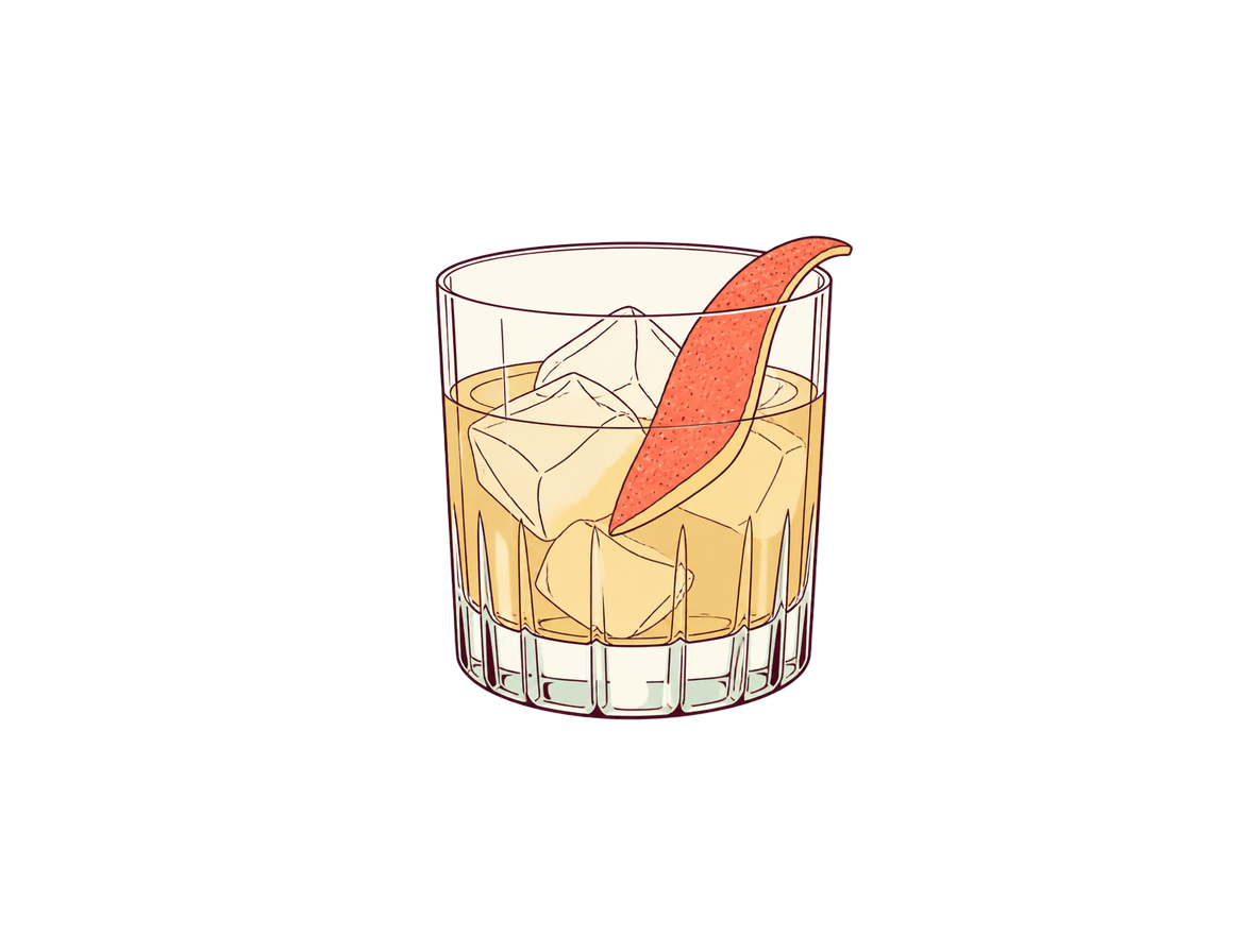 White Negroni cocktail illustration