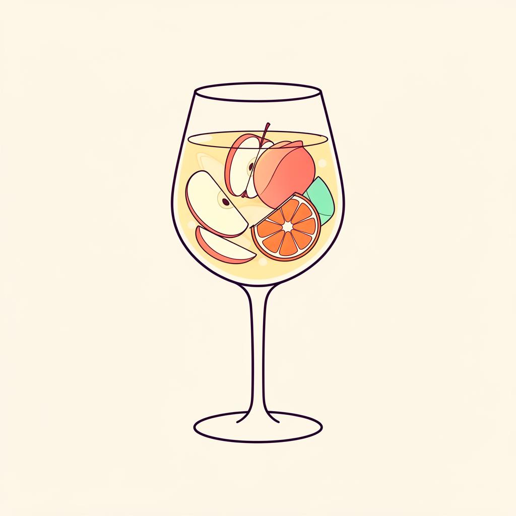 White Sangria cocktail illustration